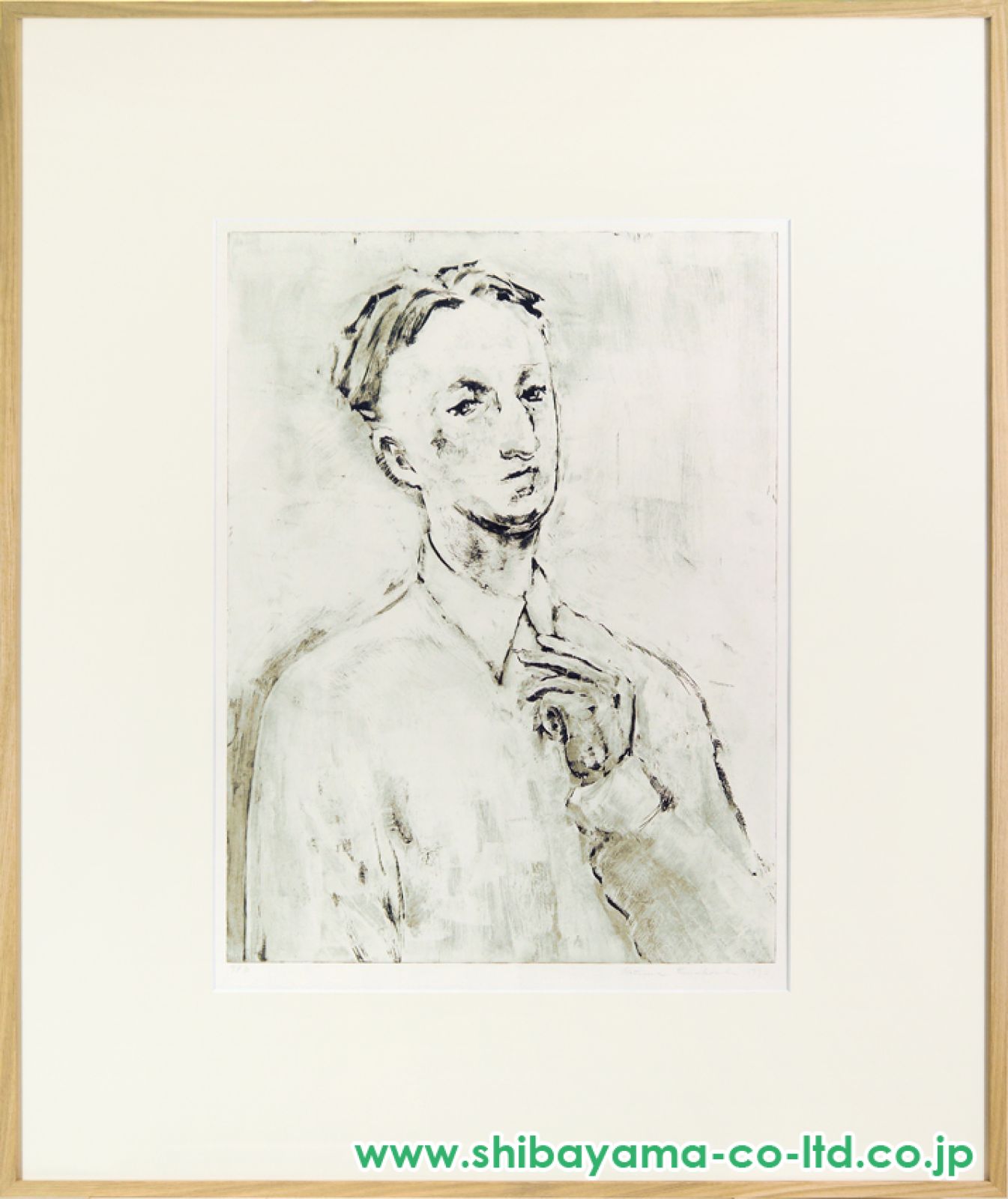 舟越桂「月に踊る」銅版画 :: 絵画買取・販売 - シバヤマ
