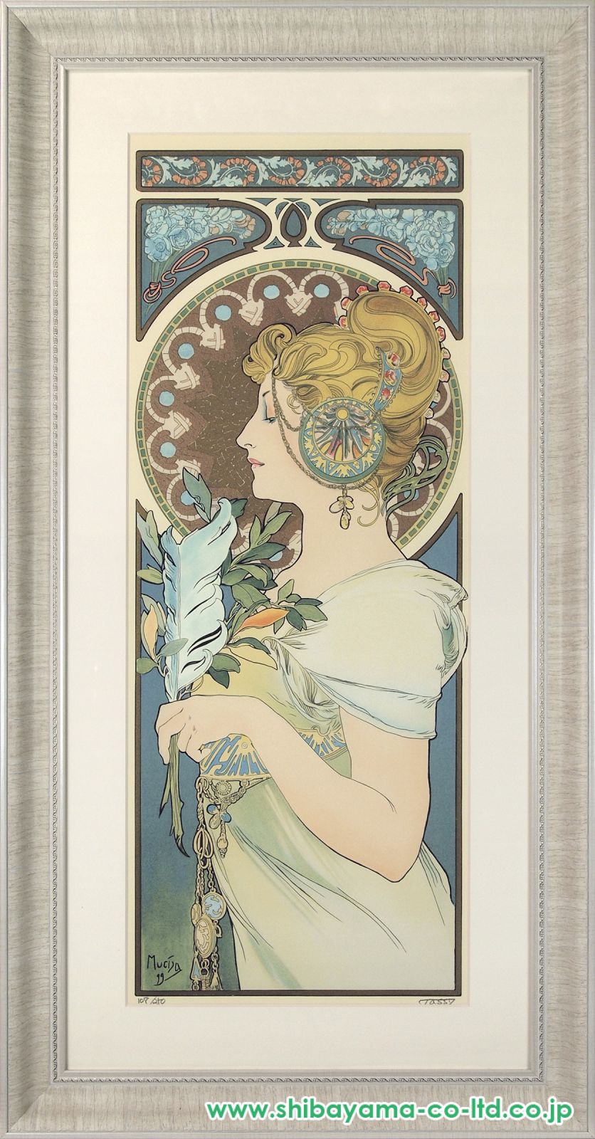 アルフォンス・マリア・ミュシャ「羽根」リトグラフ :: 絵画買取