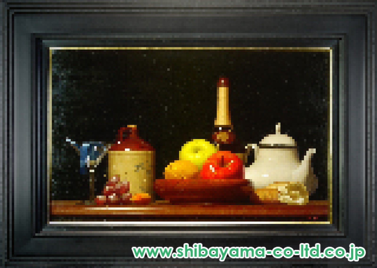 岡野忠広「林檎のある静物」油彩 M10号 :: 絵画買取・販売 - シバヤマ