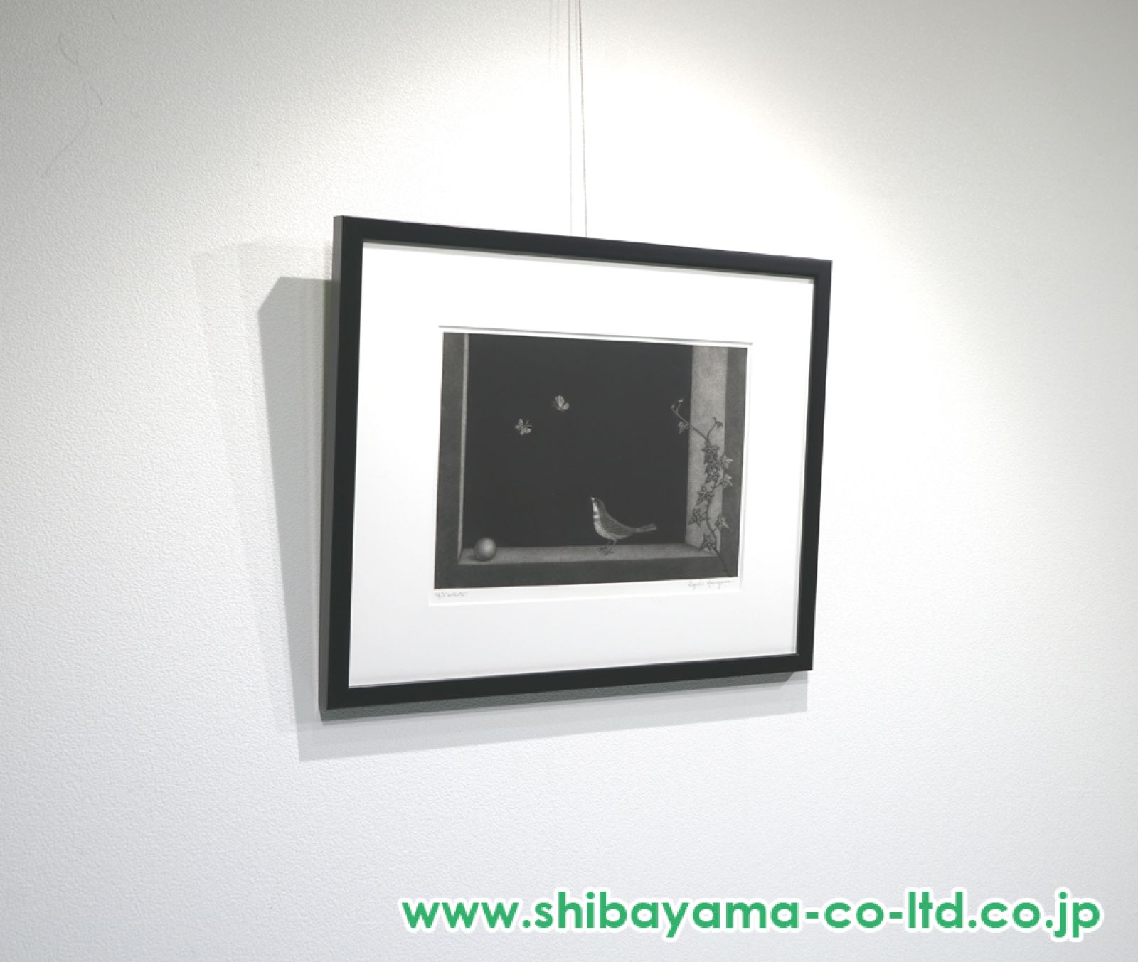 長谷川潔、本の上の小鳥　静物画、厳選、希少画集・額装画、新品高級額 額装付 長谷川潔、時 静物画、厳選、希少画集・額装画、新品高級額 額装