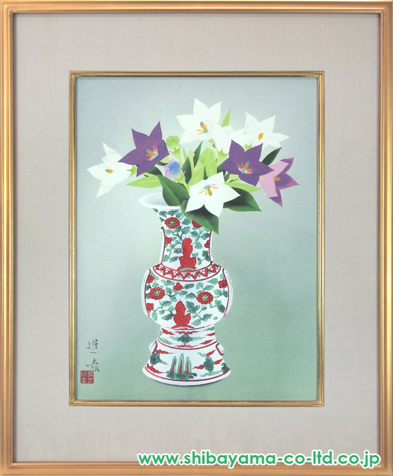年代物、花瓶、山水画 希少作 オールド 深川製磁 山口昇然の師 金武自然 画 色絵 薄墨