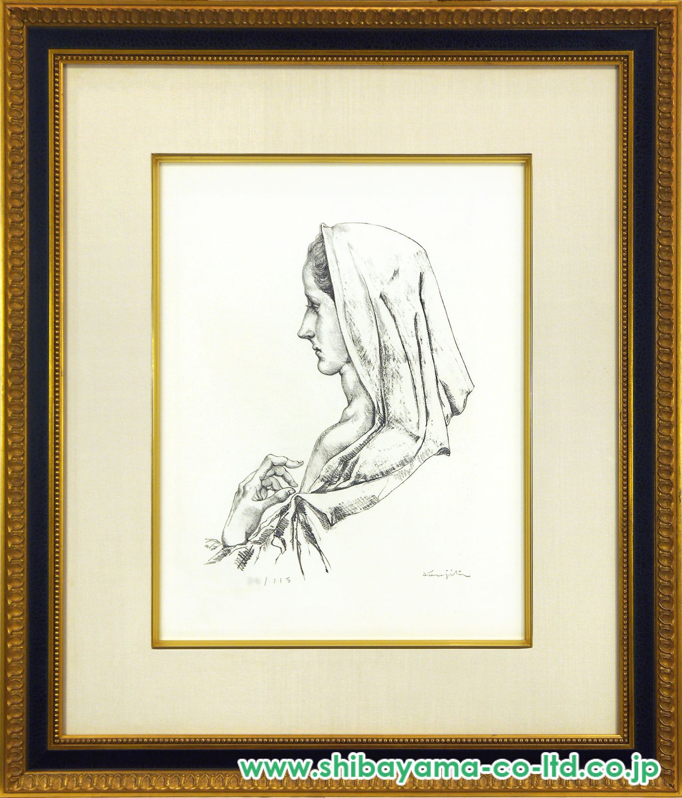 藤田嗣治「聖母の横顔」リトグラフ :: 絵画買取・販売 - シバヤマ