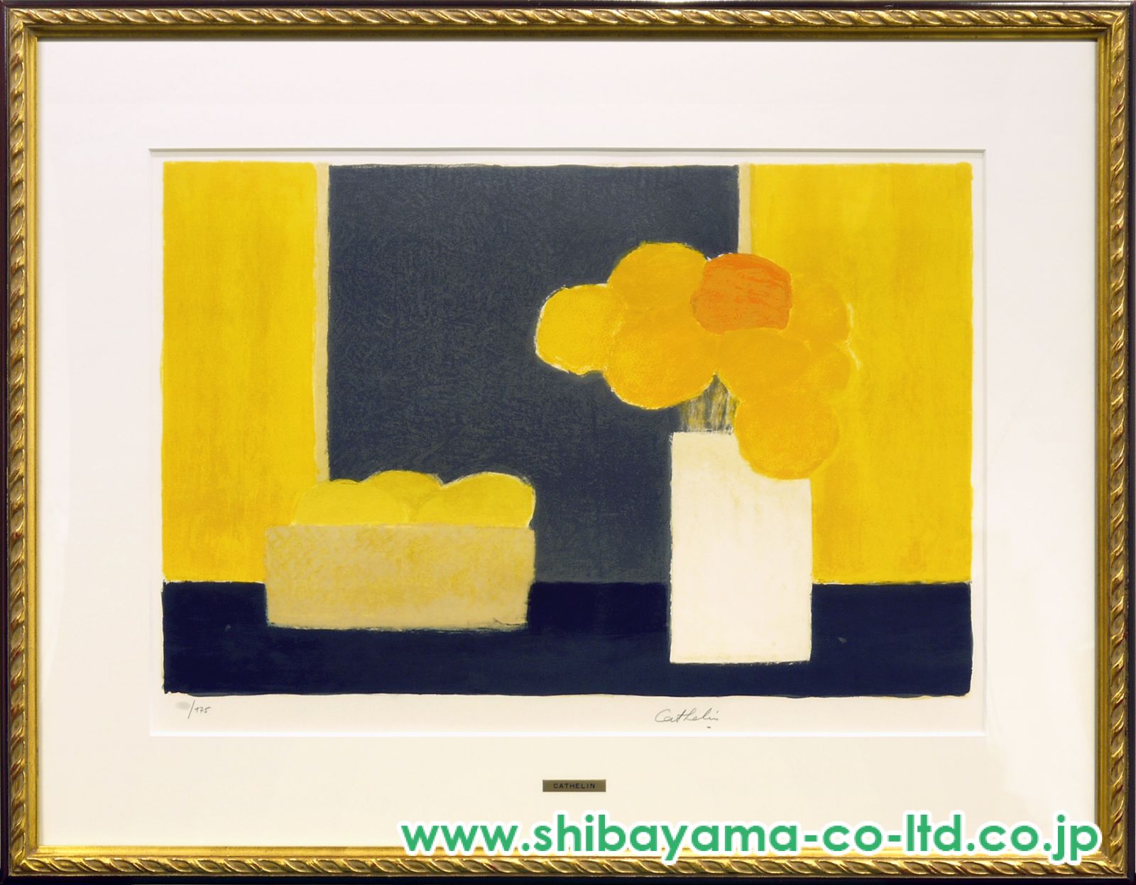 リトグラフ版画　ベルナール•カトラン「ミモザと蝶」 リトグラフ版画 ベルナール•カトラン「ミモザと蝶」 - メルカリ