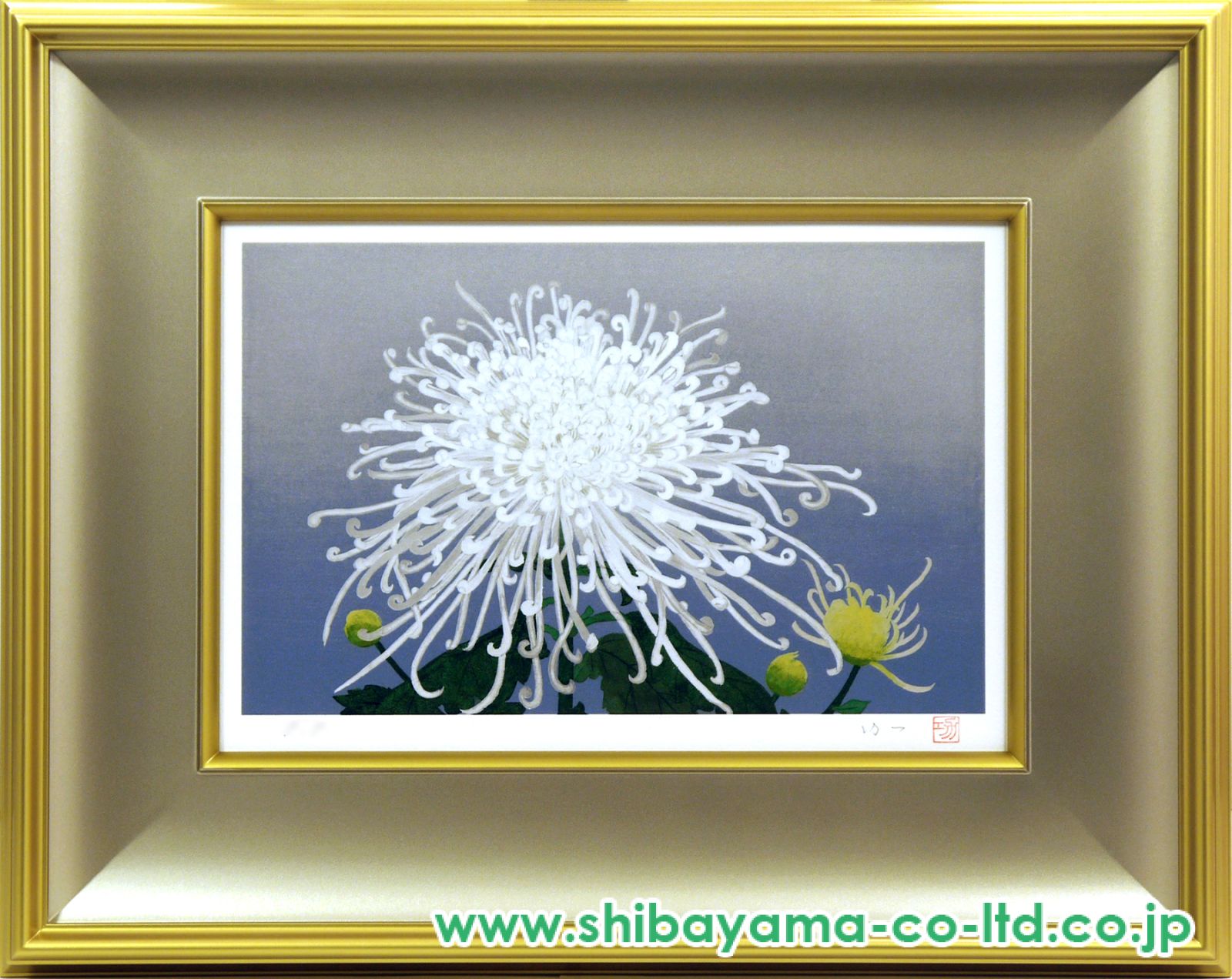 那波多目功一「菊」リトグラフ :: 絵画買取・販売 - シバヤマ