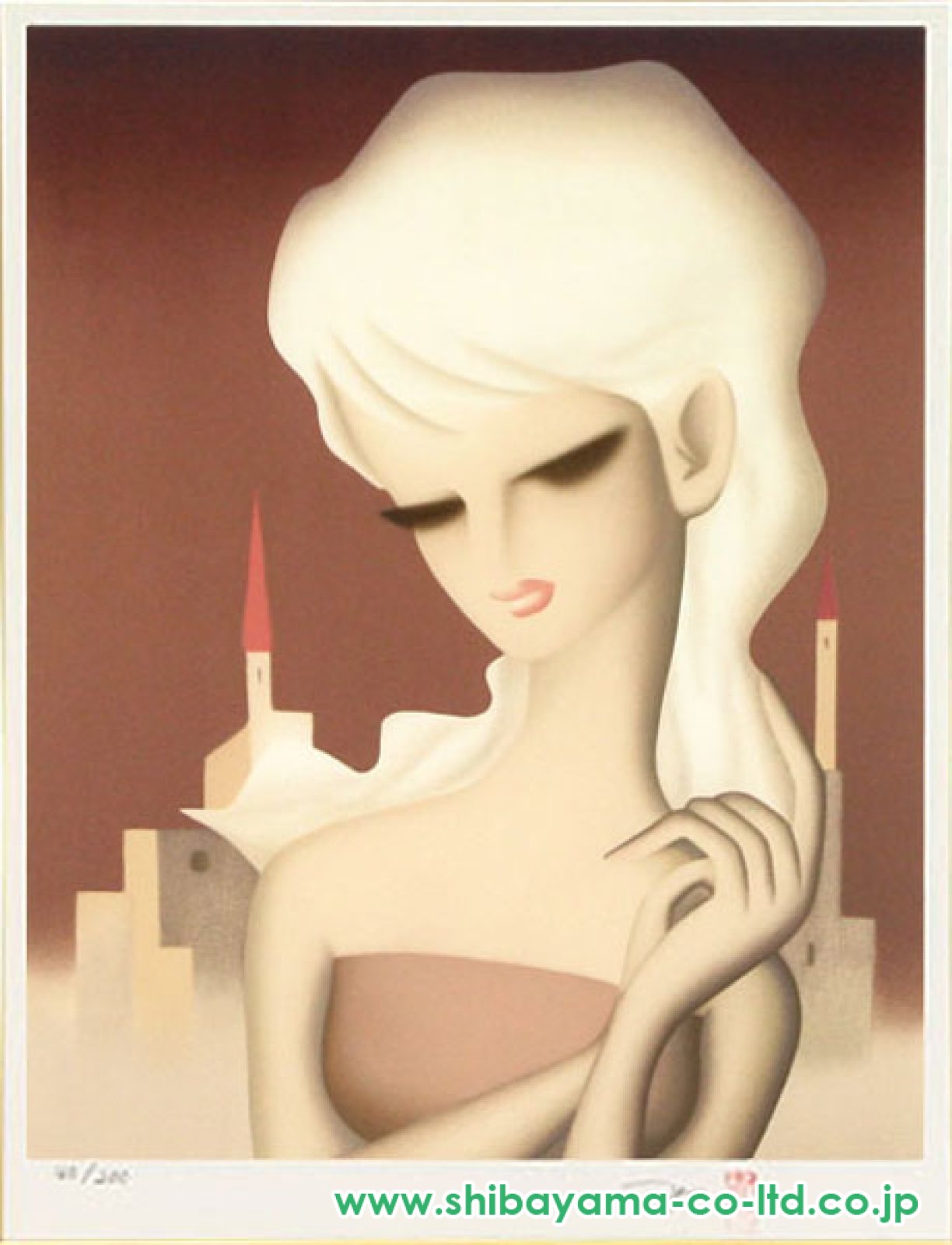 東郷青児「夕焼けの空」リトグラフ :: 絵画買取・販売 - シバヤマ